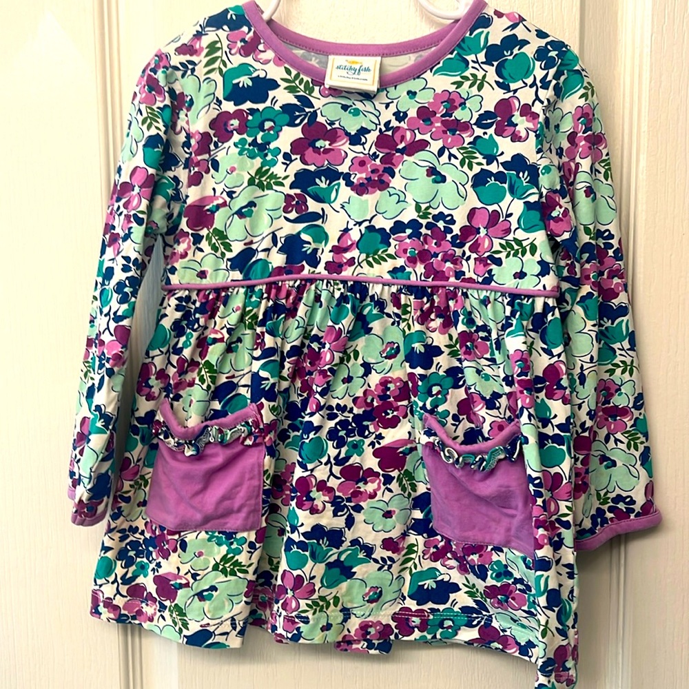 - STITCHY FISH PURPLE FLORAL KNIT SHIRT